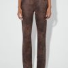 MISBHV Cracked Faux Leathers Trousers Brown Clearance