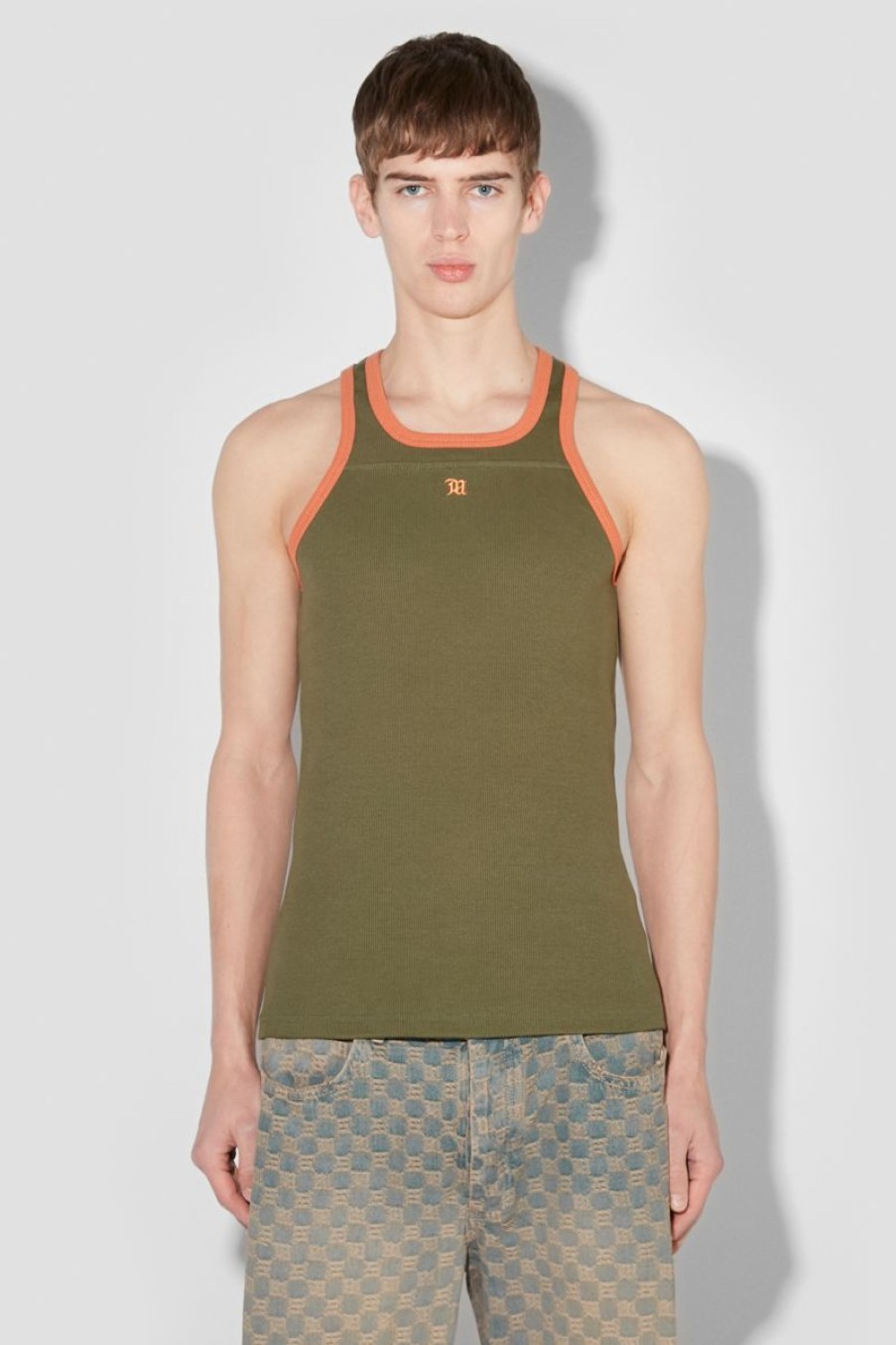 MISBHV M Tank Top Green + Orange Clearance