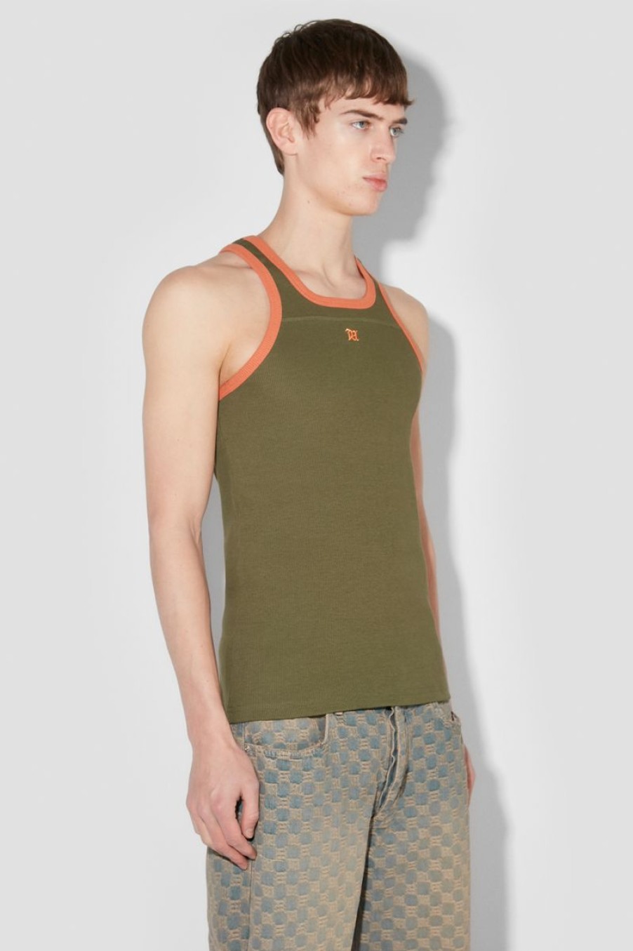 MISBHV M Tank Top Green + Orange Clearance