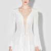 MISBHV Laced Chiffon Mini Dress Off White Clearance