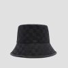 MISBHV Leather-Trimmed Monogram Bucket Hat Black Online