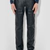 MISBHV Moto Faux Leather Trousers Midnight Blue New