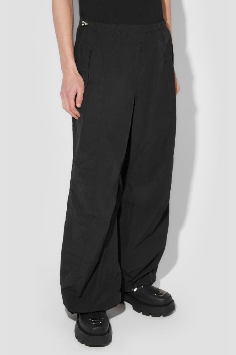 MISBHV Crushed Nylon Parachute Trousers Black Clearance