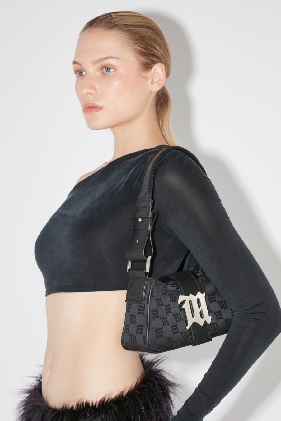 MISBHV Nylon Monogram Shoulder Bag Small Black Wholesale