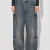 MISBHV Dirt Bath Cargo Denim Trousers Blue New