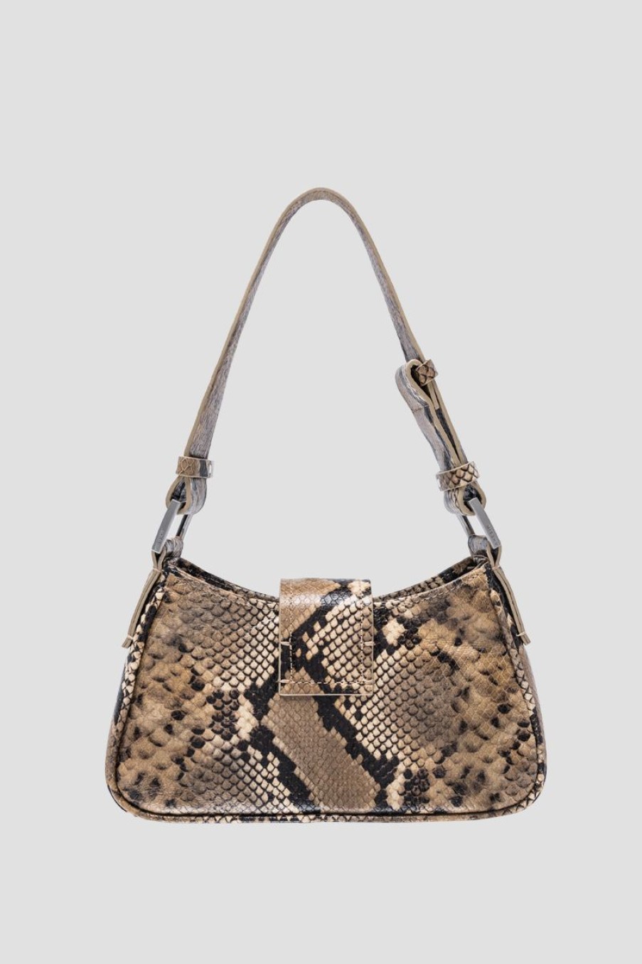 MISBHV Leather Shoulder Bag Small Snakeskin Snakeskin Beige Wholesale