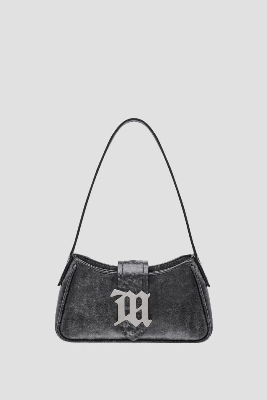 MISBHV Leather Shoulder Bag Mini Washed Black New