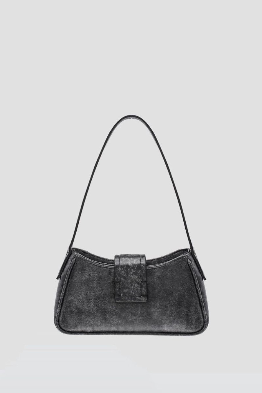 MISBHV Leather Shoulder Bag Mini Washed Black New