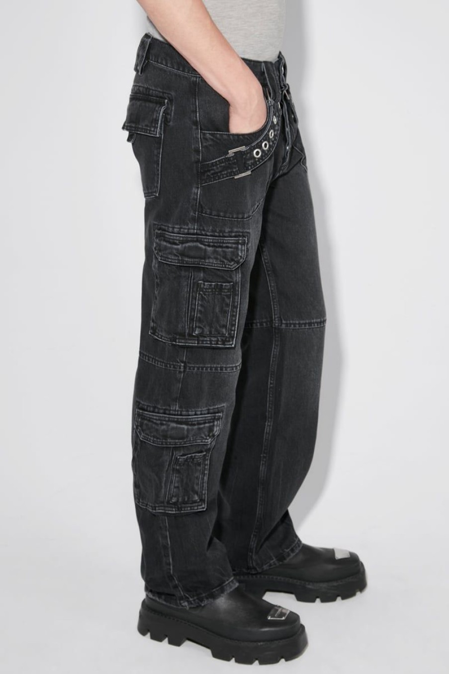 MISBHV Harness Cargo Trousers Black Clearance