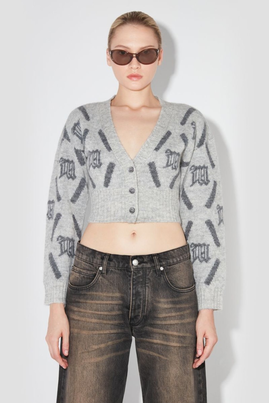 MISBHV M Argyle Knit Cardigan Perfect Grey Online