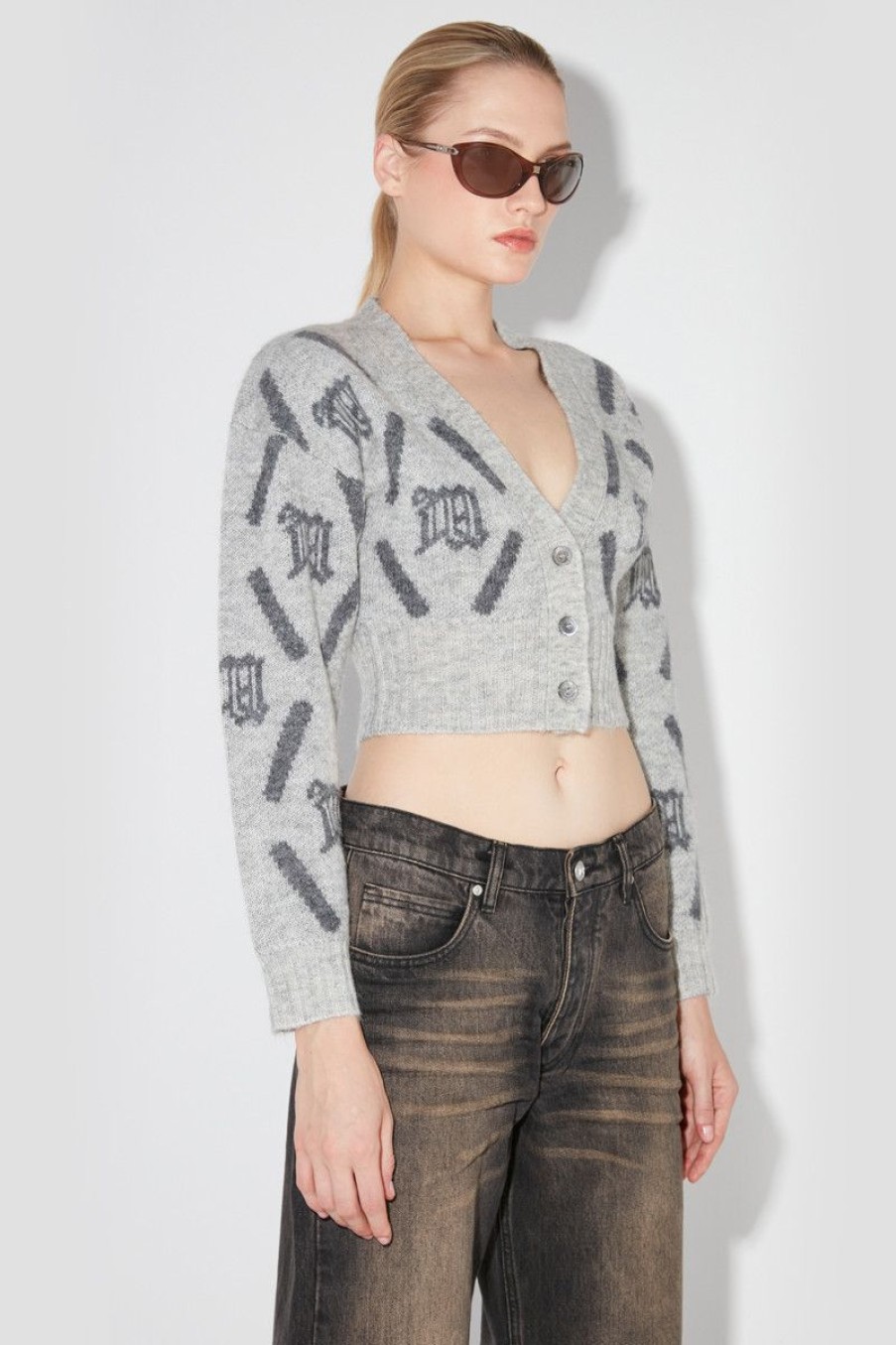 MISBHV M Argyle Knit Cardigan Perfect Grey Online