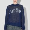 MISBHV Unbrushed Mohair Open Knit Navy New