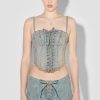 MISBHV Sunset Wash Lara Laced Denim Corset Blue New