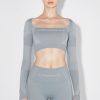 MISBHV Sport Longsleeve Cropped Square Shaped Steel Blue Clearance