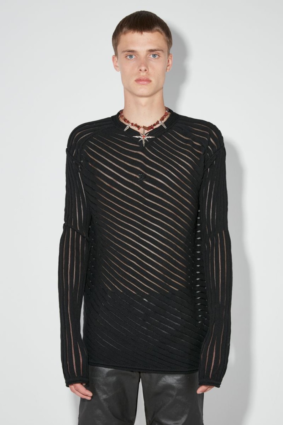 MISBHV Monofilament Pinstripe Knitted Longsleeve Black Wholesale