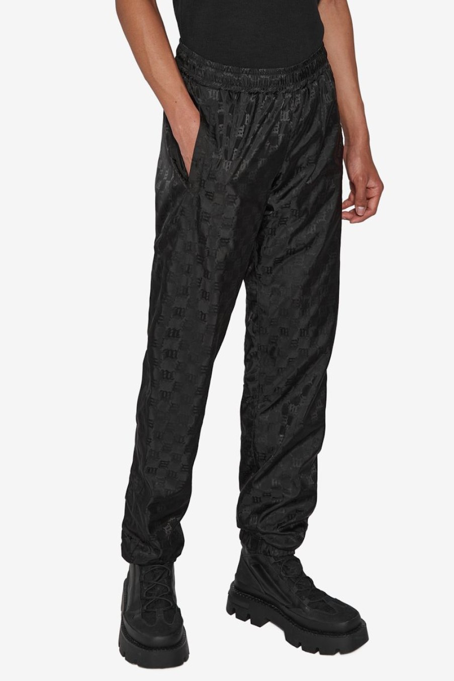 MISBHV Nylon Monogram Track Trousers Black New