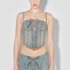 MISBHV Sunset Wash Lara Laced Studded Denim Corset Blue Hot