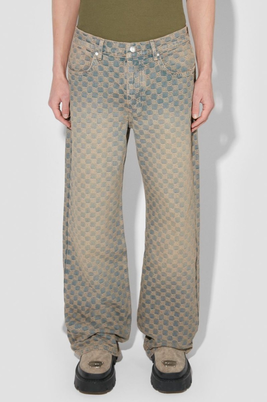 MISBHV Jacquard Denim Monogram Trousers Blue Wholesale