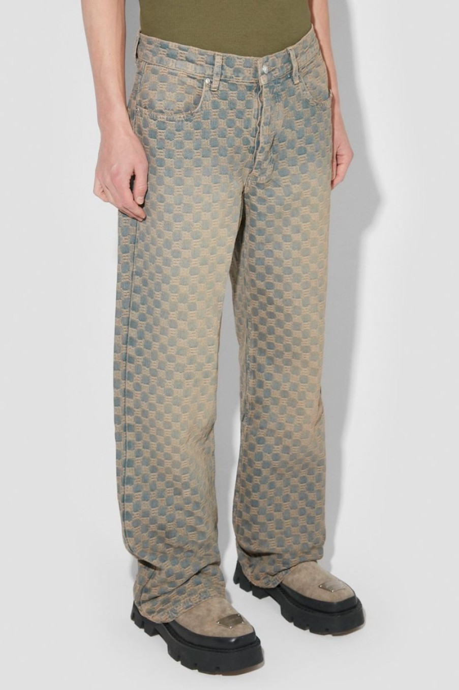 MISBHV Jacquard Denim Monogram Trousers Blue Wholesale