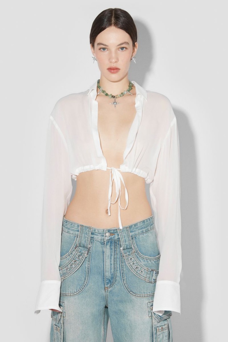 MISBHV Resort Croped Shirt Off White Clearance