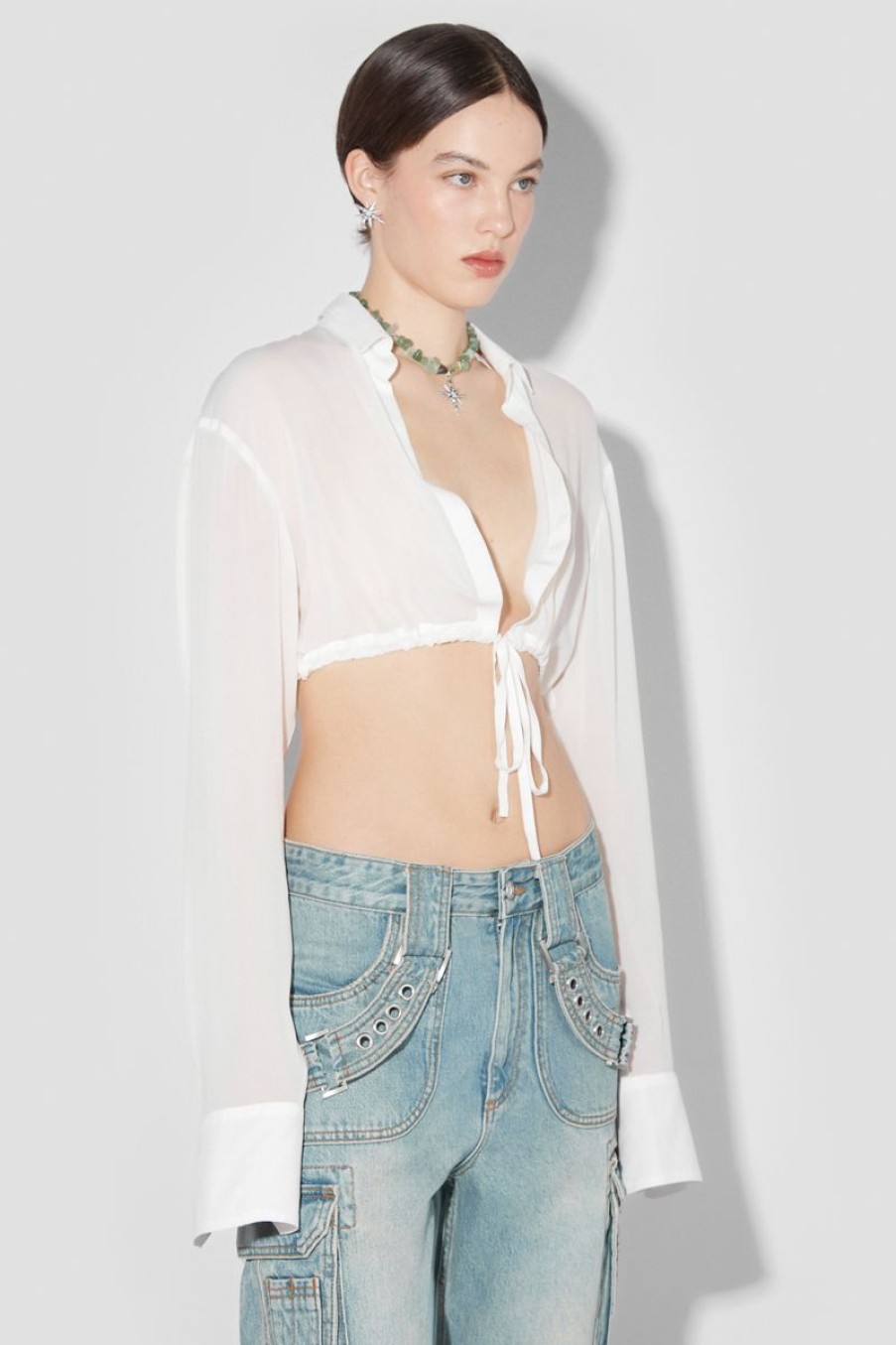 MISBHV Resort Croped Shirt Off White Clearance