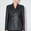 MISBHV Matte Faux Leather Double Breasted Blazer Black Wholesale