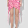 MISBHV Recycled Camo Viscose Chiffon Mini Skirt Pink New