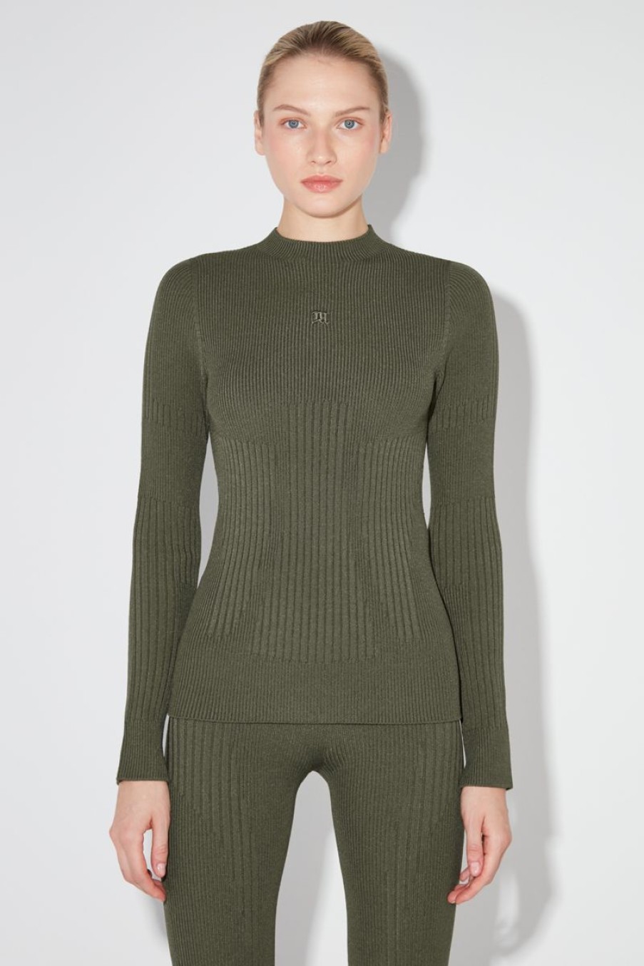 MISBHV Ribbed Longsleeve Mockneck Grunge Olive Best