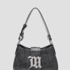 MISBHV Leather Shoulder Bag Small Washed Black Wholesale