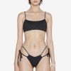 MISBHV Swim Chain Monogram Bikini Bottoms Black New