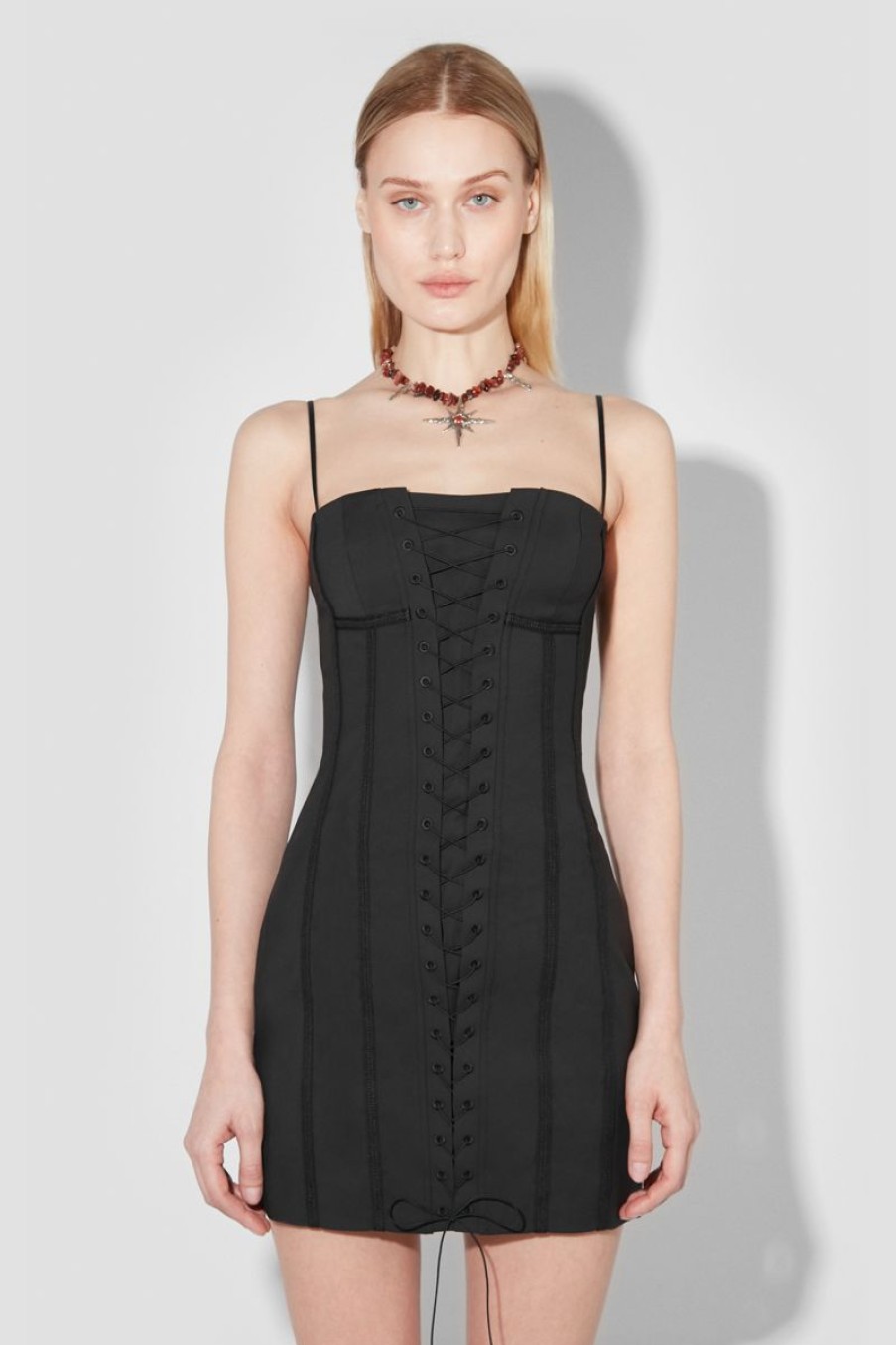 MISBHV Lara Laced Corset Mini Dress Black Clearance