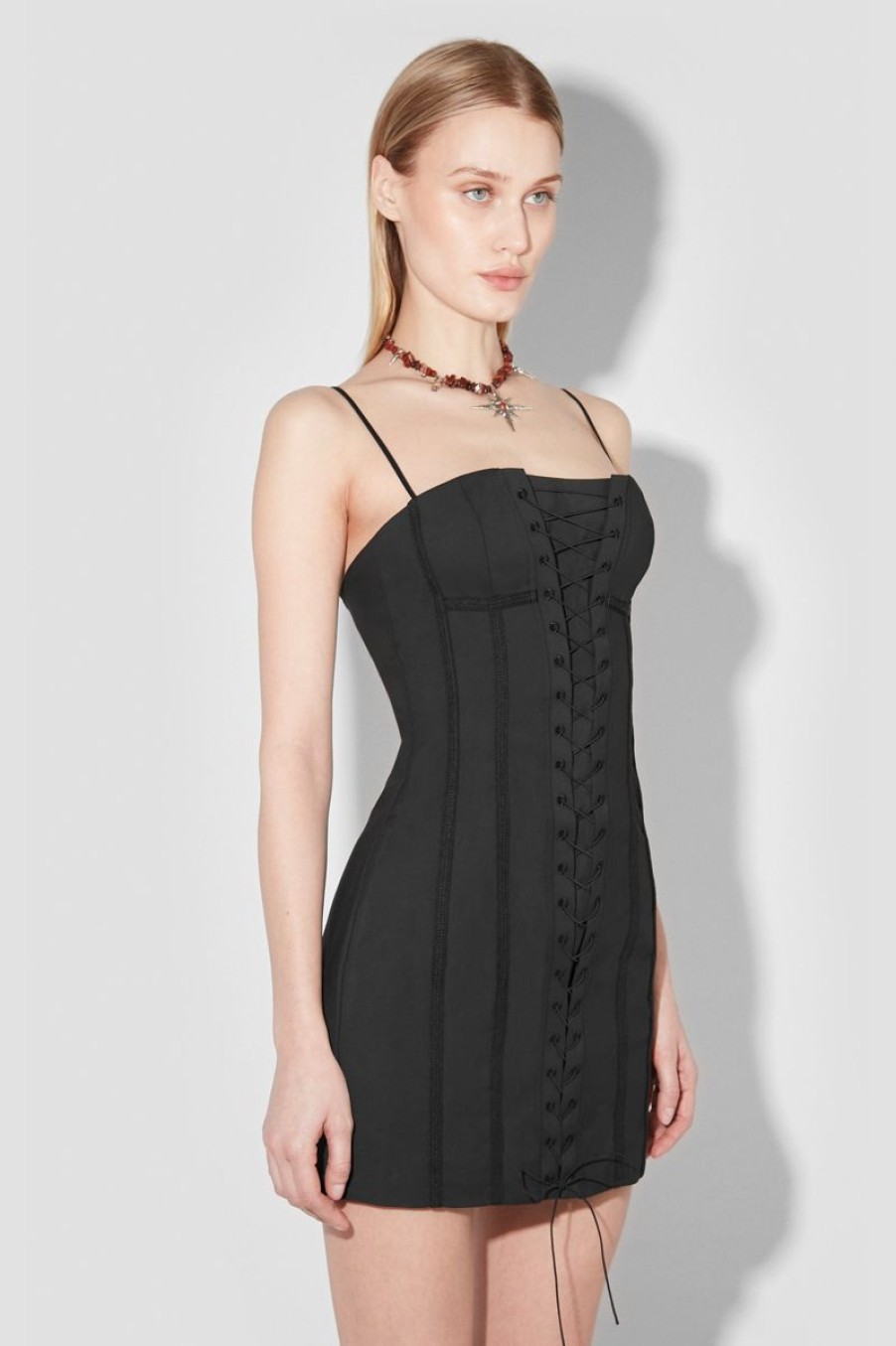 MISBHV Lara Laced Corset Mini Dress Black Clearance