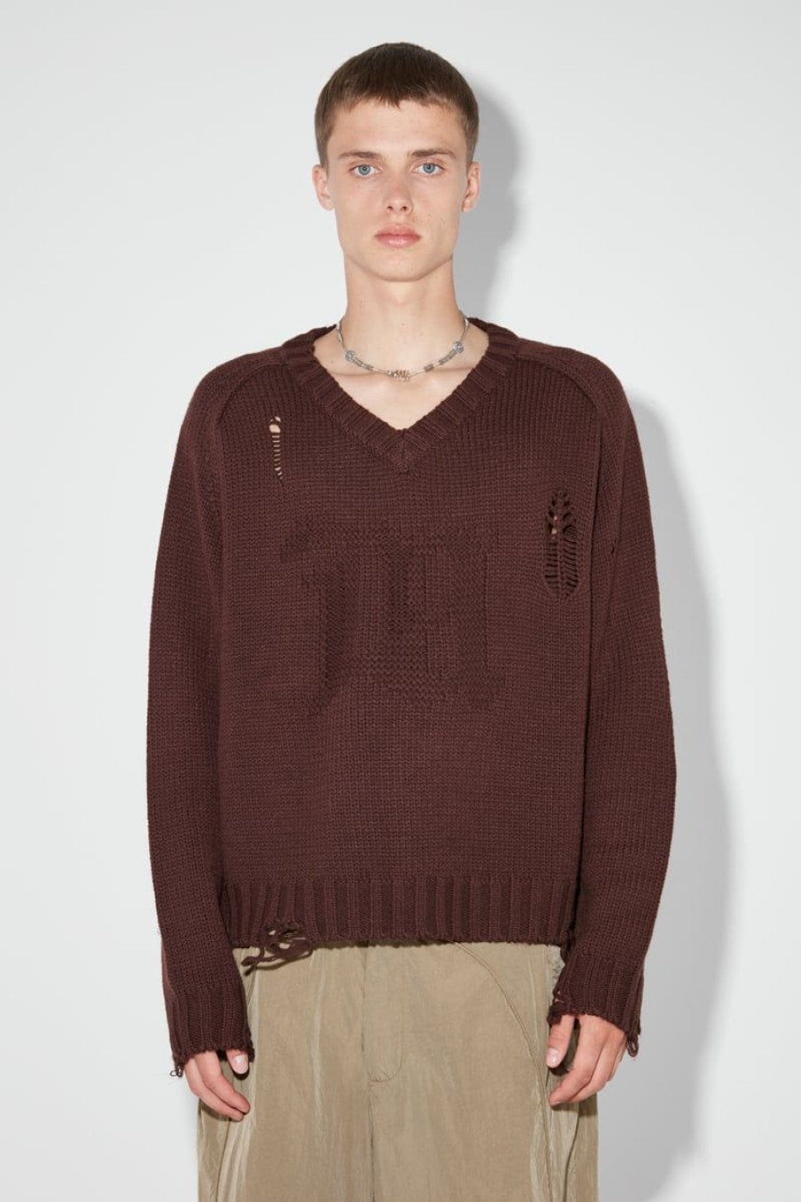 MISBHV Distressed Knit Brown New