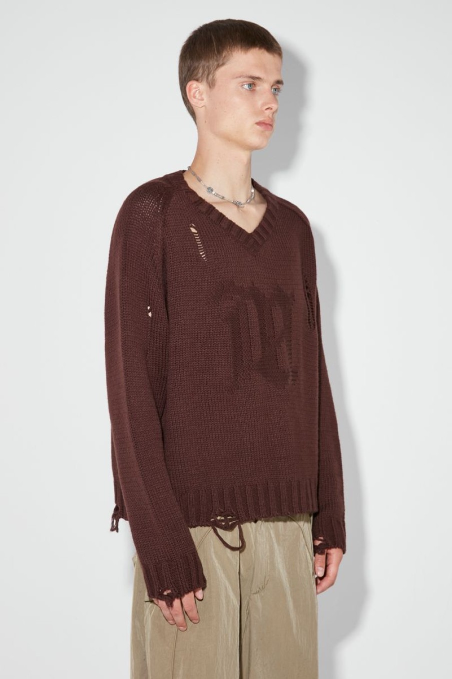 MISBHV Distressed Knit Brown New