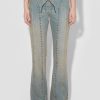 MISBHV Sunset Wash Lara Laced Denim Studded Trousers Blue Best