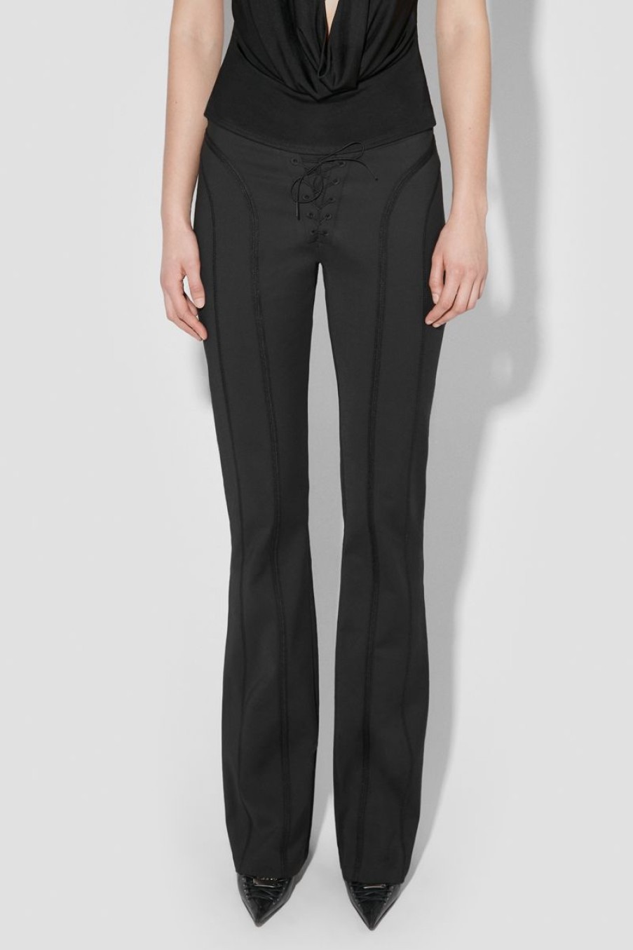 MISBHV Lara Laced Trousers Black New