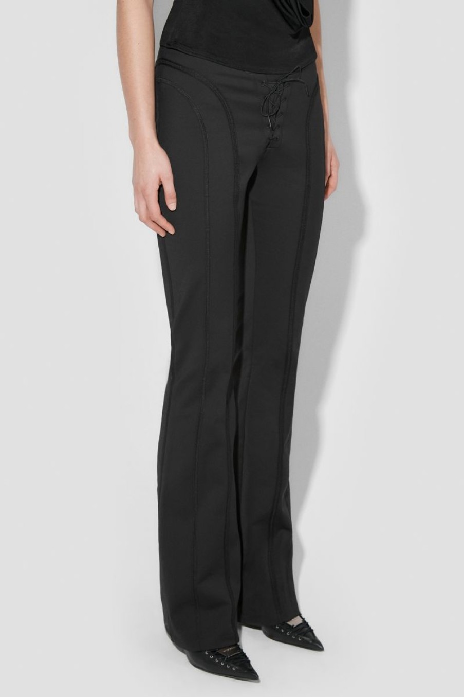 MISBHV Lara Laced Trousers Black New