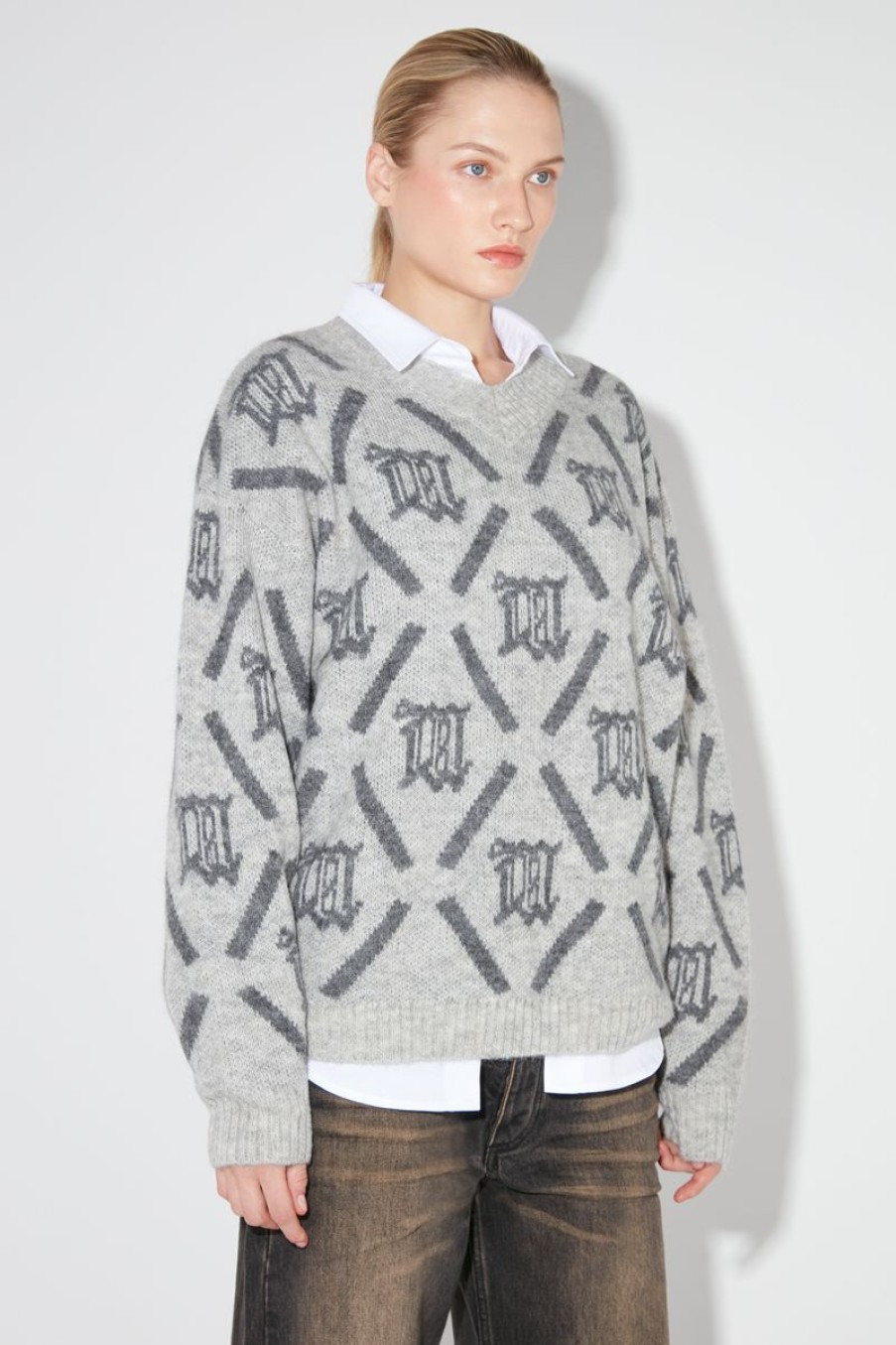 MISBHV M Argyle Knit Perfect Grey New