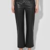 MISBHV Matte Faux Leather Low Rise Trousers Black Clearance