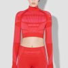 MISBHV Sport Europa Cropped Quarter-Zip Longsleeve Coral Red Hot