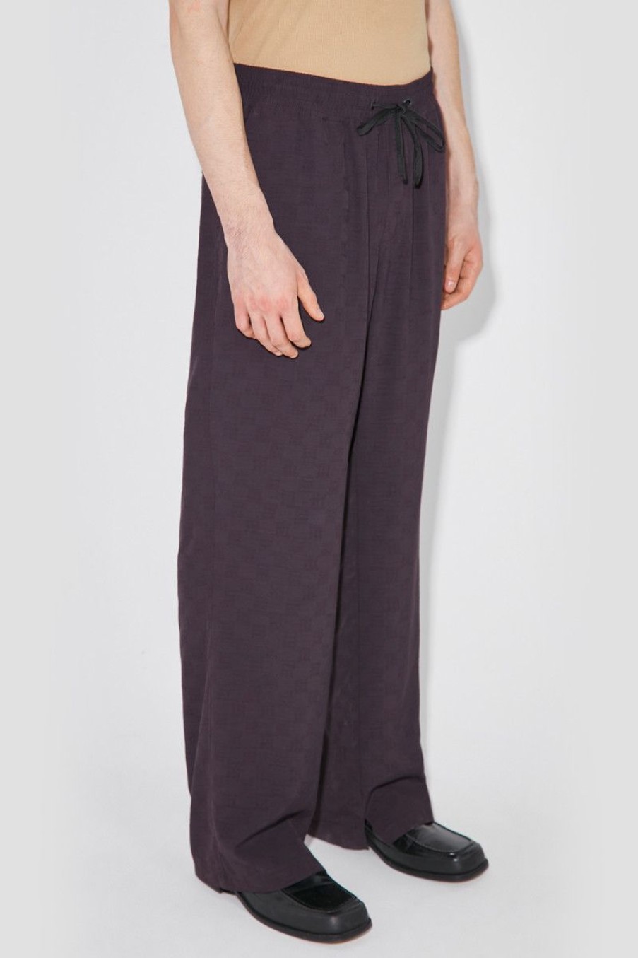 MISBHV Monogram Viscose Wool Relaxed Trousers Washed Black Best