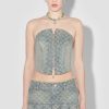 MISBHV Jacquard Denim Monogram Corset Blue Clearance