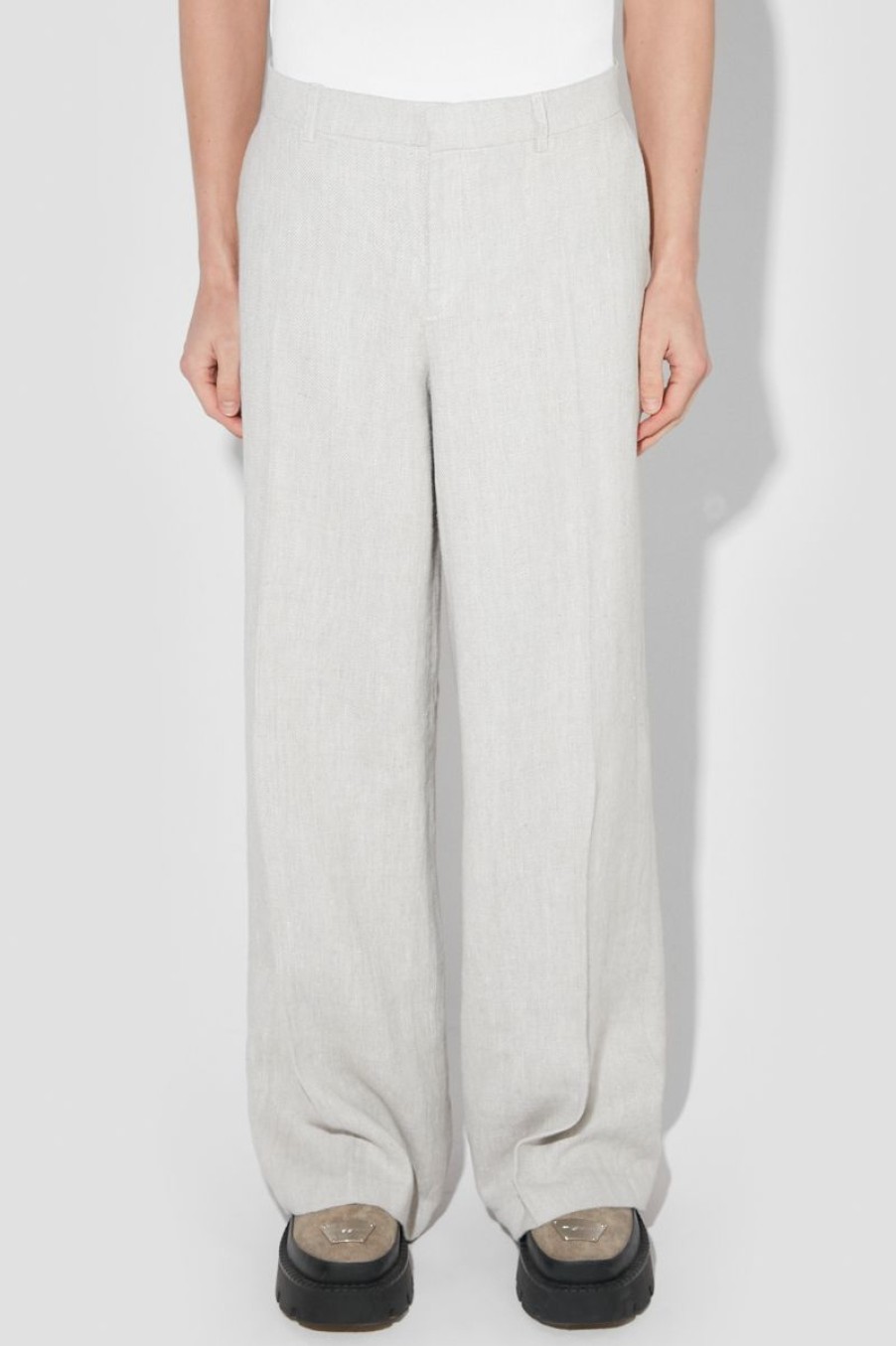 MISBHV Washed Linen Tailored Trousers Off White Hot