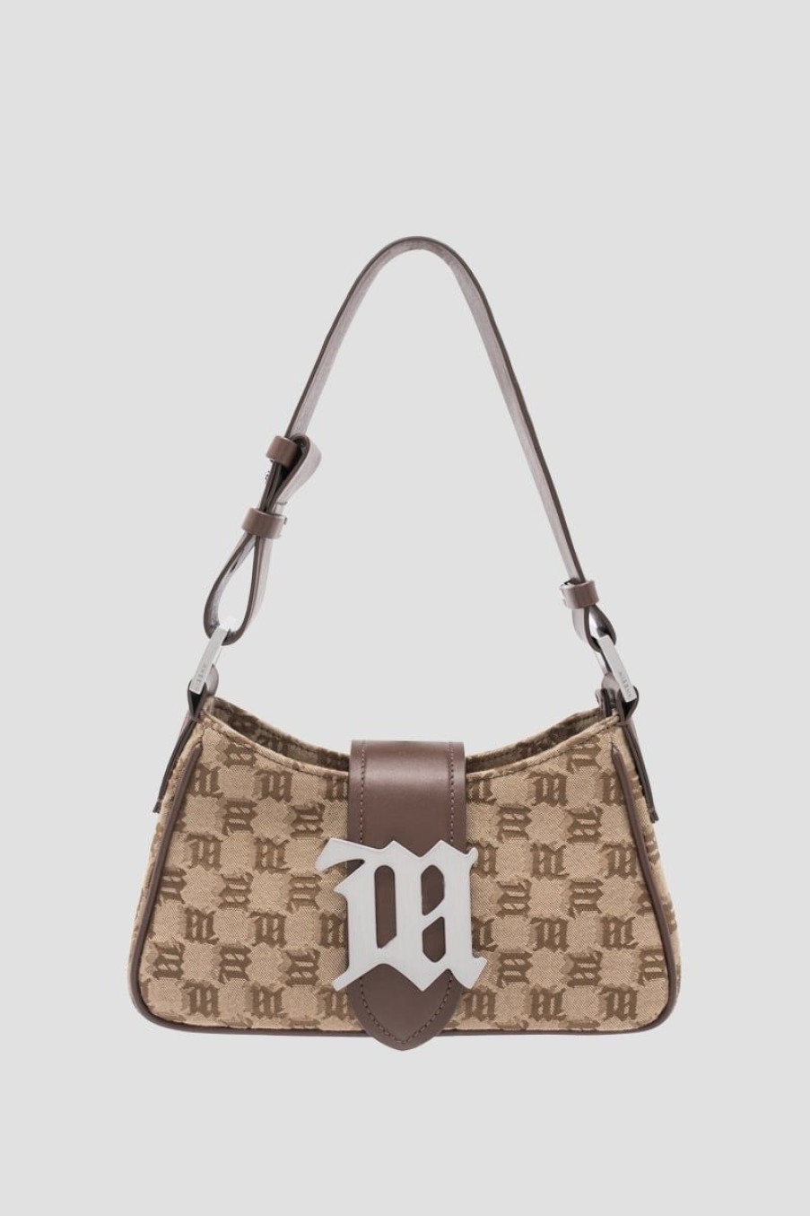 MISBHV Jacquard Monogram Shoulder Bag Small Biscotto Online