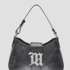 MISBHV Leather Shoulder Bag Medium Washed Black Online