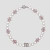 MISBHV Flowers And Pearls Necklace Silver Hot