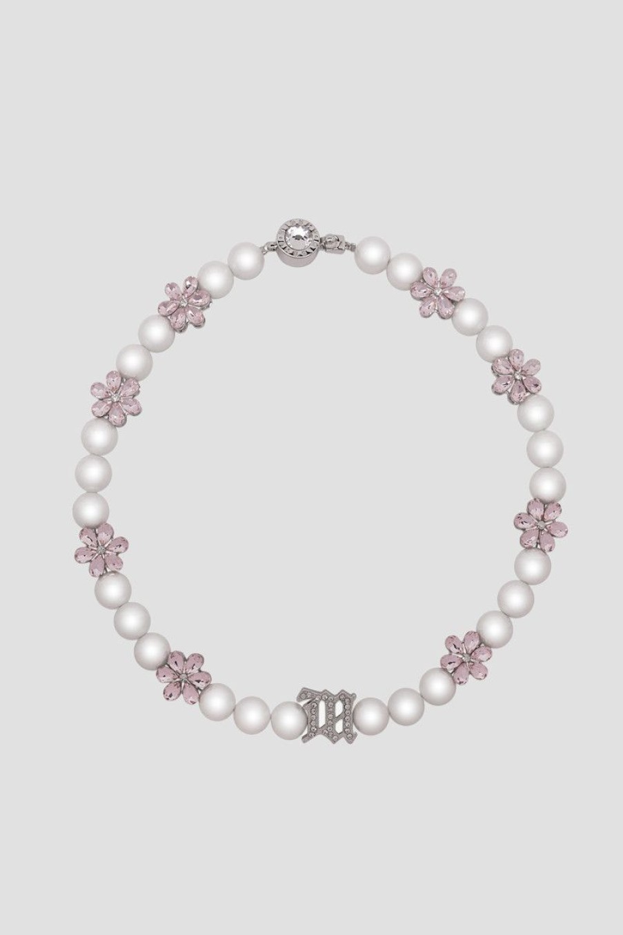 MISBHV Flowers And Pearls Necklace Silver Hot