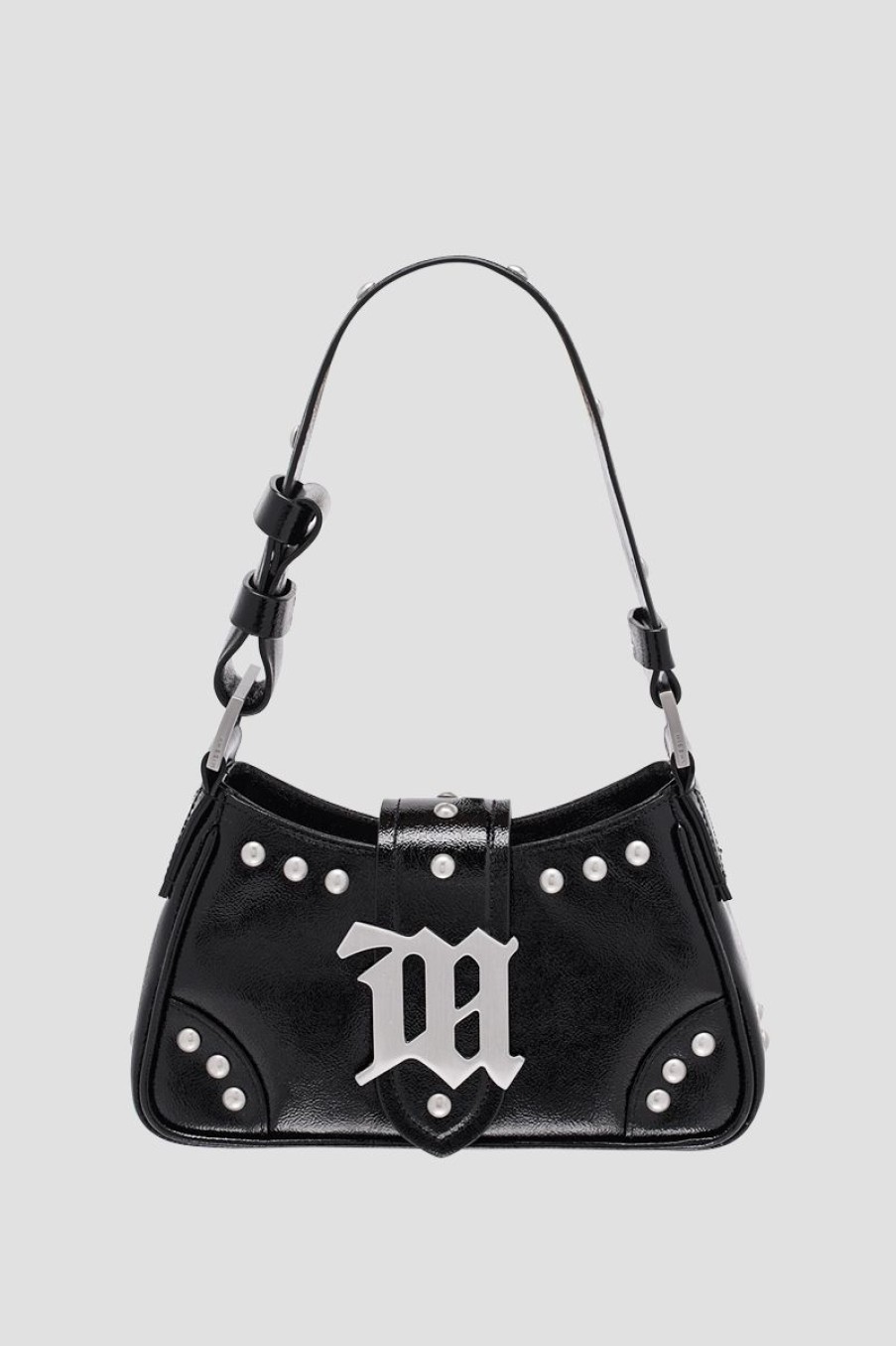 MISBHV Leather Shoulder Bag Small Studded Black Best