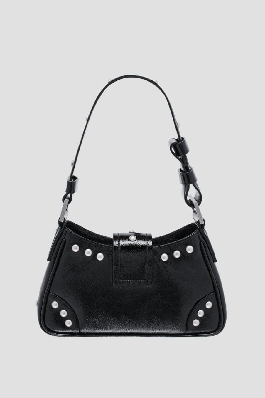 MISBHV Leather Shoulder Bag Small Studded Black Best