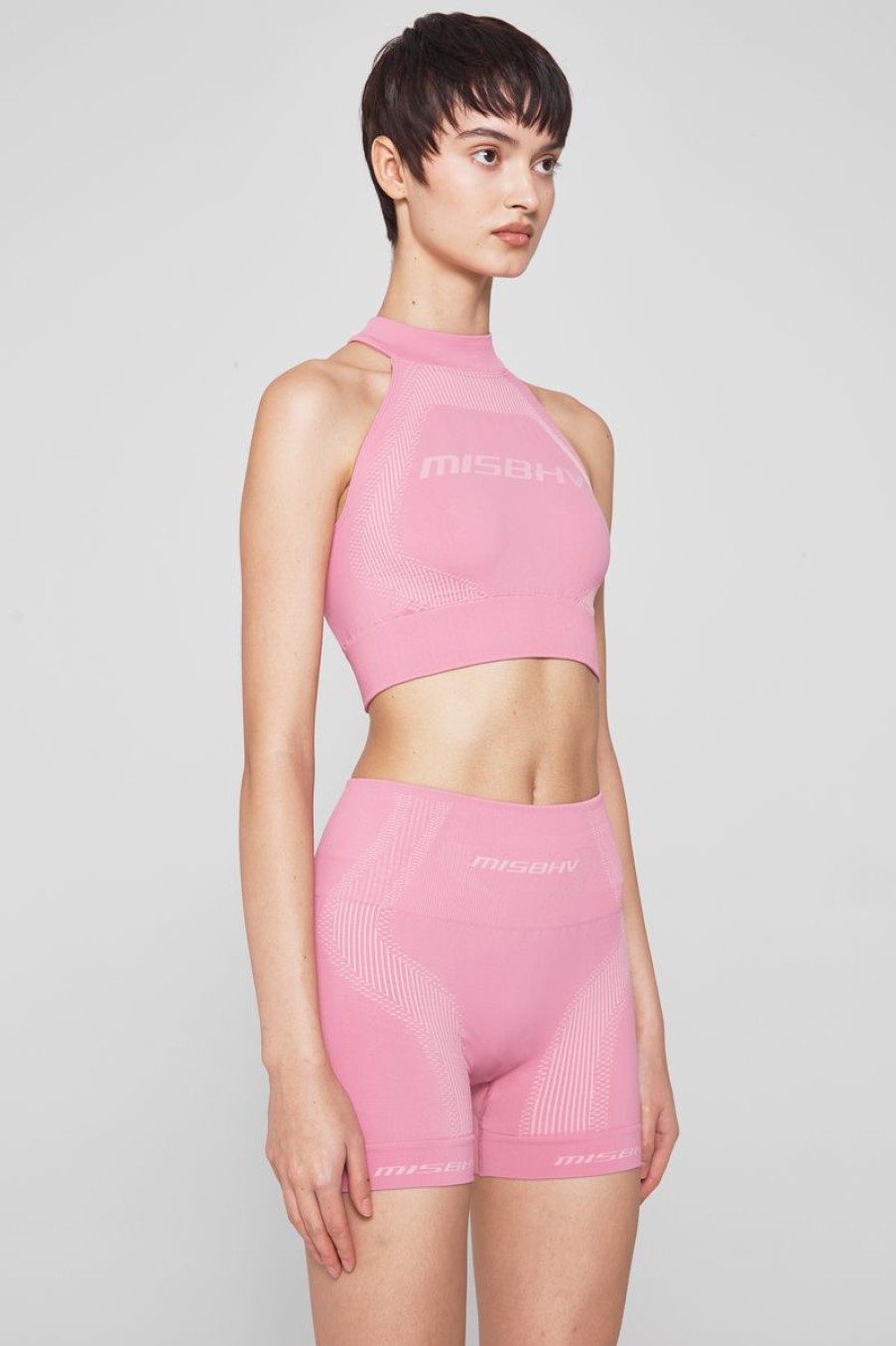 MISBHV Sport Halter Bra Bubblegum New